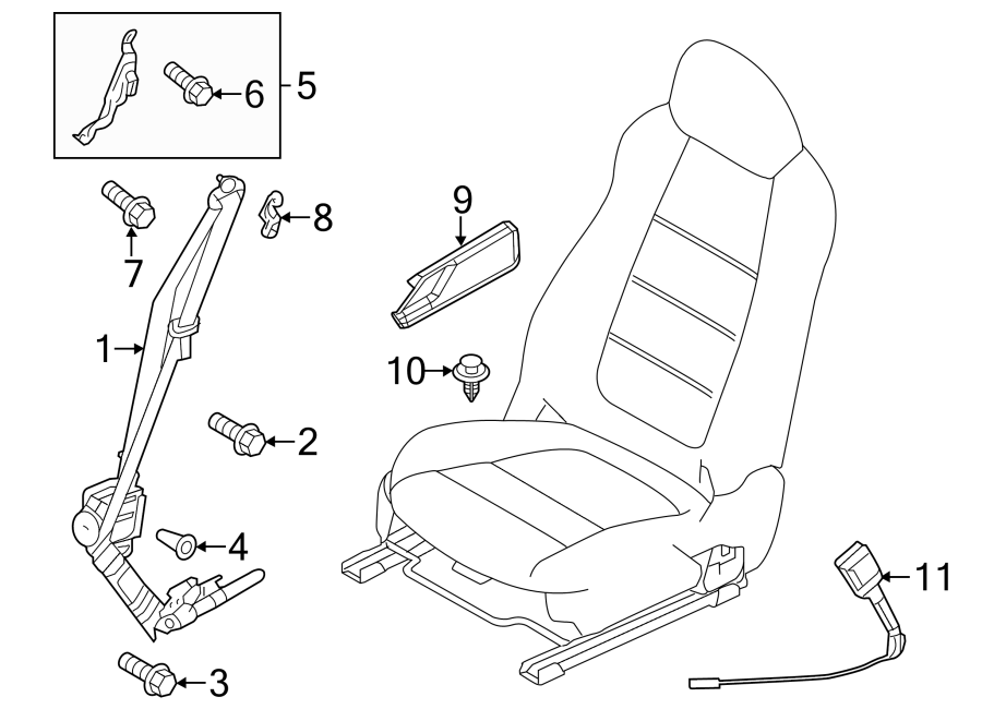 2015 Mazda 6 Seat Belt Lap and Shoulder Belt. Left, FRONT GJY957L9002